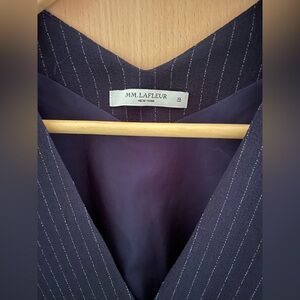 MM Lafleur Navy Townsend Pinstripe Top